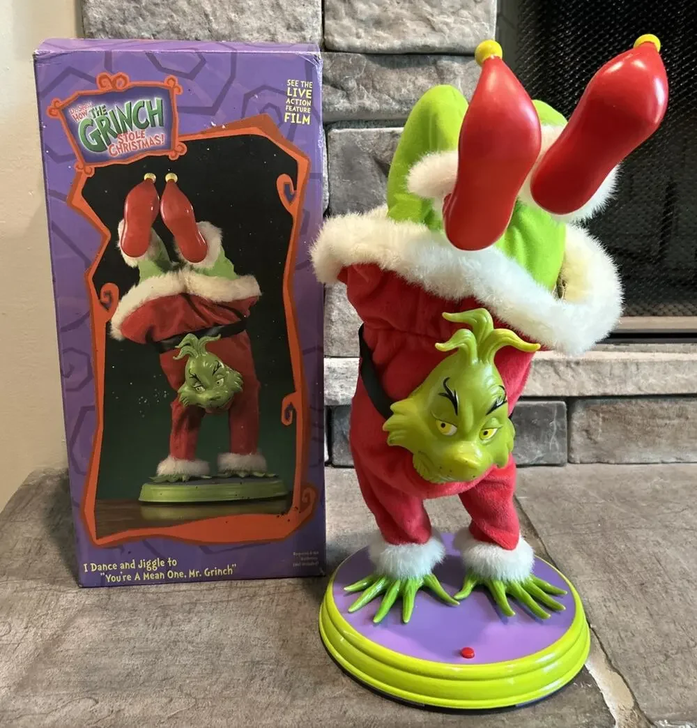 Gemmy Handstand Dancing Grinch Animated & Musical Christmas Figurine In Box